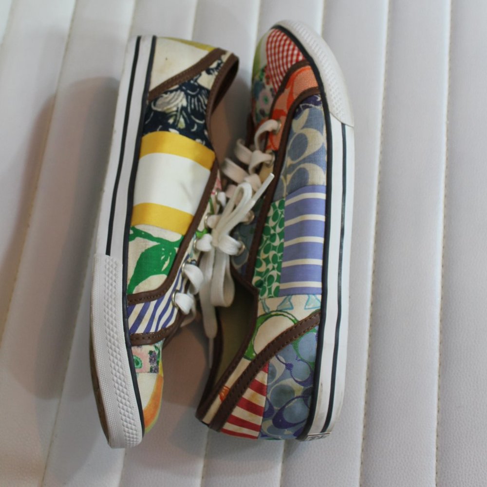 Coach lightweight Skate sneaker Geometric pattern Women's Size 9M - Picture 6 of 9